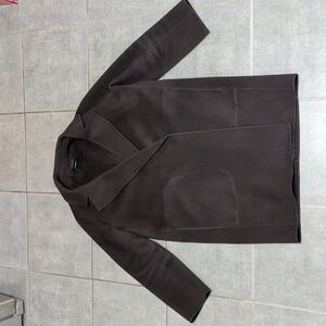 Theory 90% Wool - 10% Cashmere Double-side Unisex Dark Brown Coat